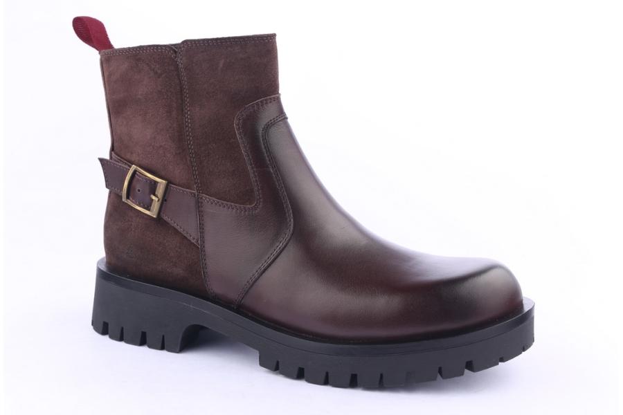 D.moro Shoes Men Leather Ankle Boots For Winter: M14 Brown (Wholesale)