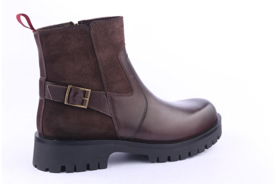 D.moro Shoes Men Leather Ankle Boots For Winter: M14 Brown (Wholesale)