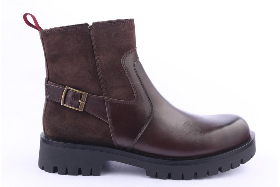d.moro shoes Men Leather Ankle Boots for Winter: M14 Brown (Wholesale)