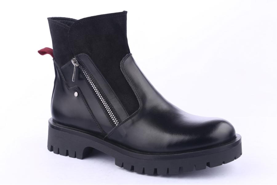 D.moro Shoes Men Leather Ankle Boots For Winter: M16 Black (Wholesale)