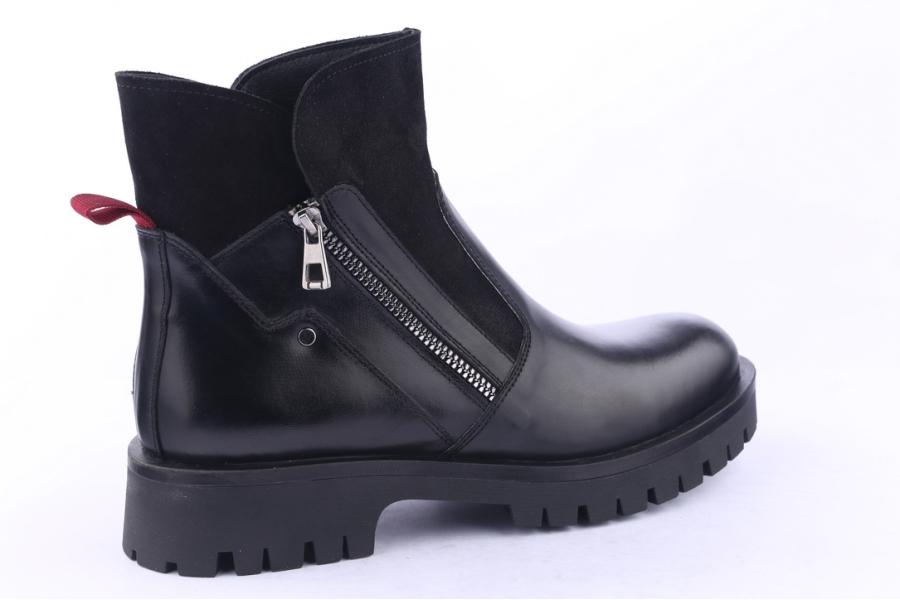 D.moro Shoes Men Leather Ankle Boots For Winter: M16 Black (Wholesale)