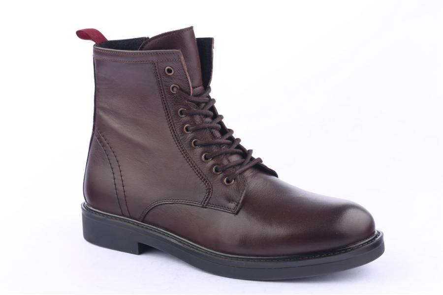 D.moro Shoes Men Leather Ankle Boots For Winter: M17 Brown (Wholesale)