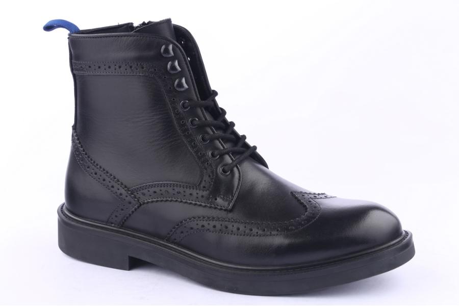 D.moro Shoes Men Leather Ankle Boots For Winter: M18 Black (Wholesale)