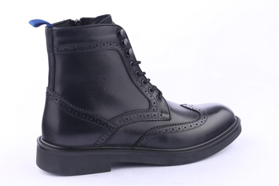 D.moro Shoes Men Leather Ankle Boots For Winter: M18 Black (Wholesale)