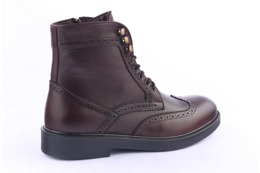 D.moro Shoes Men Leather Ankle Boots For Winter: M18 Brown (Wholesale)