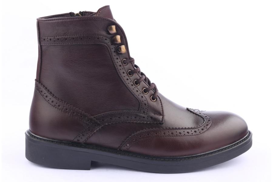 d.moro shoes Men Leather Ankle Boots for Winter: M18 Brown (Wholesale)