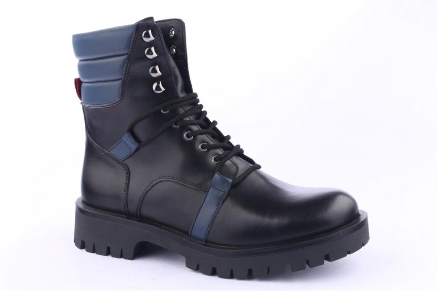 D.moro Shoes Men Leather Ankle Boots For Winter: M21 Black (Wholesale)