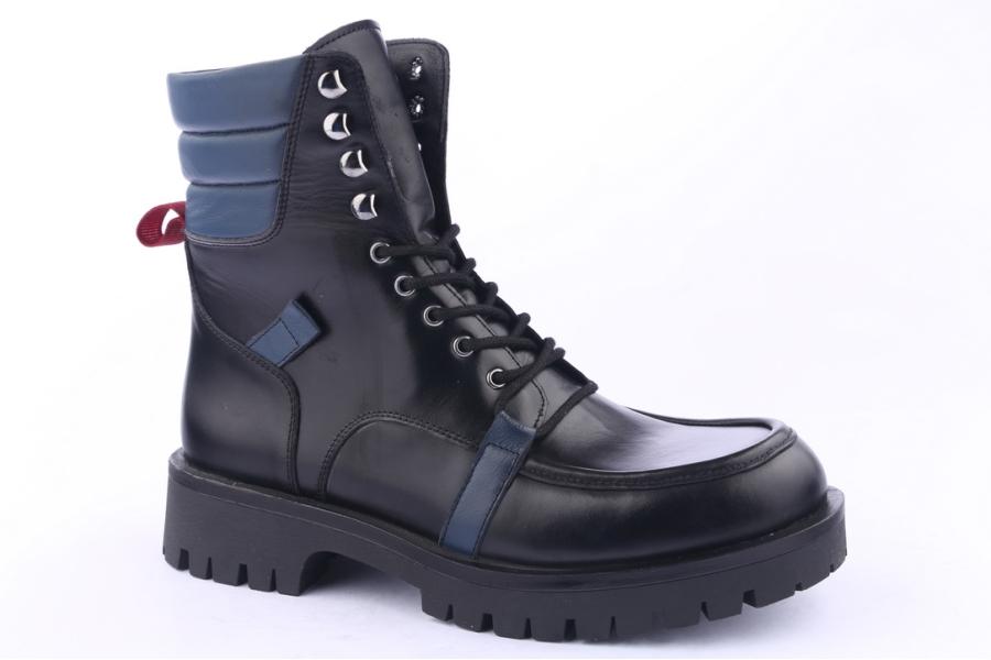 D.moro Shoes Men Leather Ankle Boots For Winter: M22 Black (Wholesale)