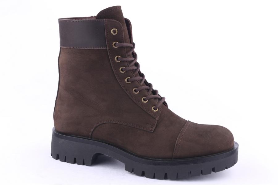 D.moro Shoes Men Nubuck Leather Ankle Boots For Winter: M007 Brown (Wholesale)