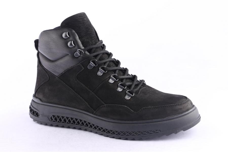 D.moro Shoes Men Nubuck Leather Ankle Boots For Winter: M063 Black (Wholesale)