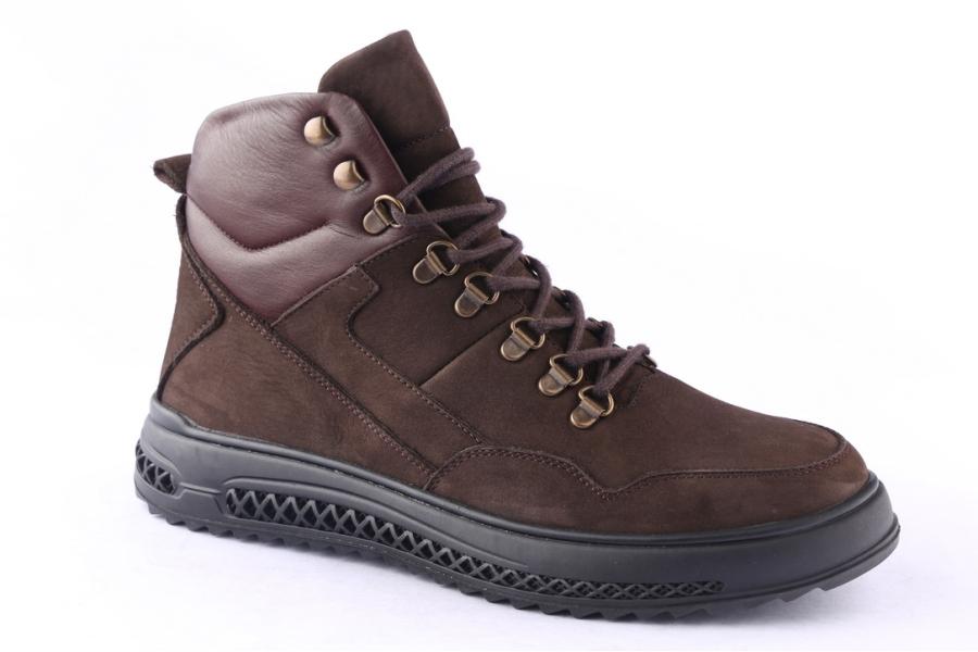 D.moro Shoes Men Nubuck Leather Ankle Boots For Winter: M063 Brown (Wholesale)