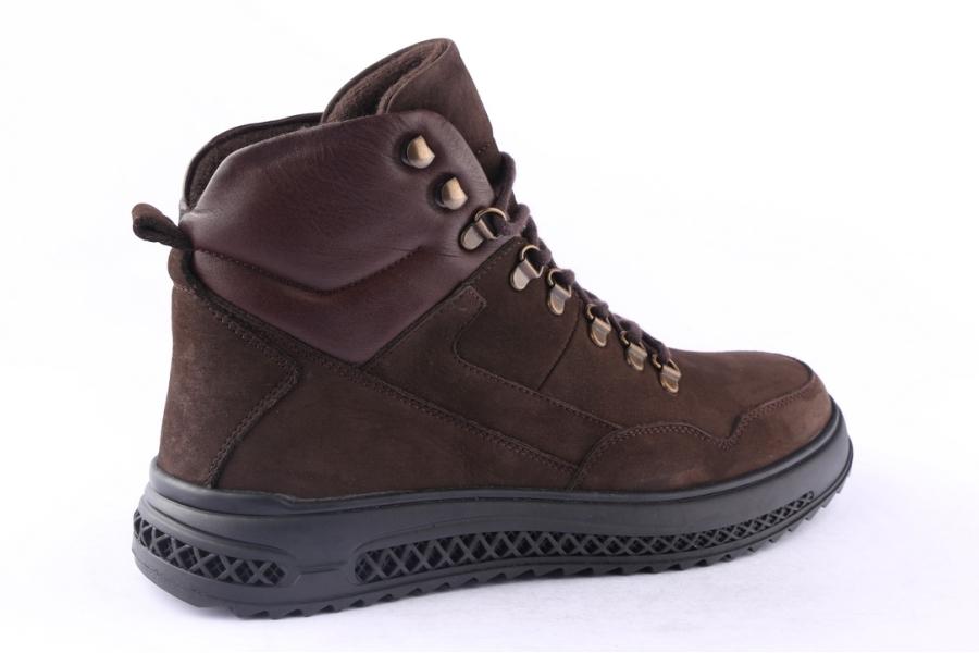 D.moro Shoes Men Nubuck Leather Ankle Boots For Winter: M063 Brown (Wholesale)