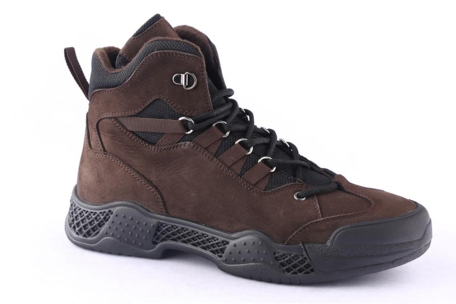 D.moro Shoes Men Nubuck Leather Ankle Boots For Winter: M065 Brown (Wholesale)