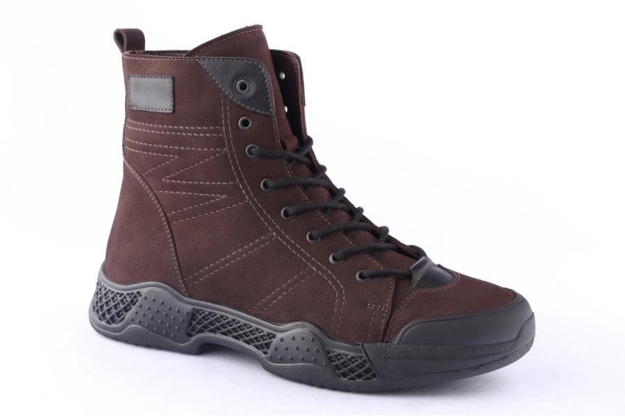 D.moro Shoes Men Nubuck Leather Ankle Boots For Winter: M088 Brown (Wholesale)