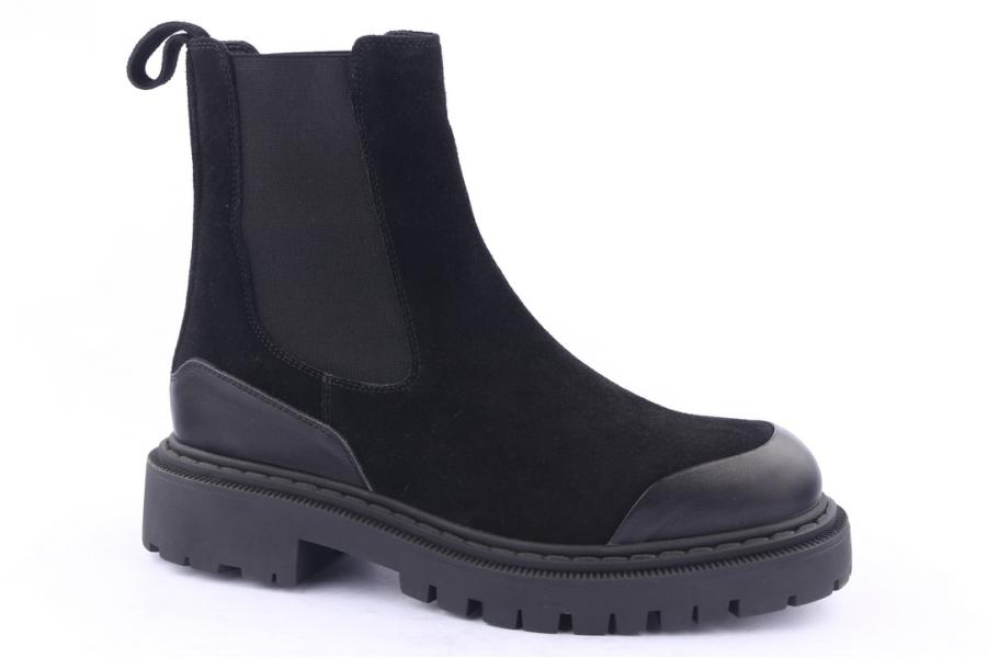 D.moro Shoes Men Suede Leather Ankle Boots For Winter: M004 Black (Wholesale)