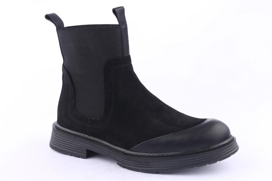 D.moro Shoes Men Suede Leather Ankle Boots For Winter: M005 Black (Wholesale)