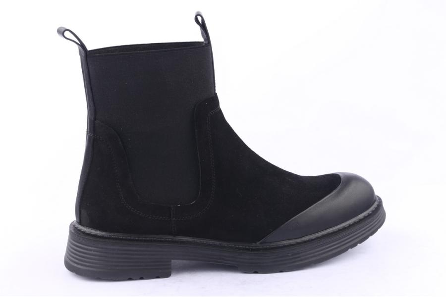 D.moro Shoes Men Suede Leather Ankle Boots For Winter: M005 Black (Wholesale)