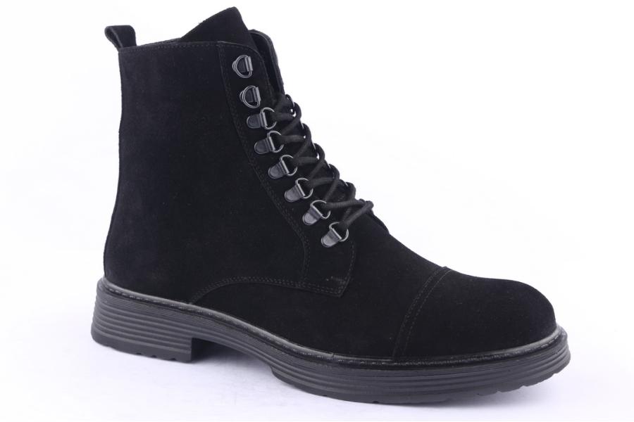 D.moro Shoes Men Suede Leather Ankle Boots For Winter: M014 Black (Wholesale)