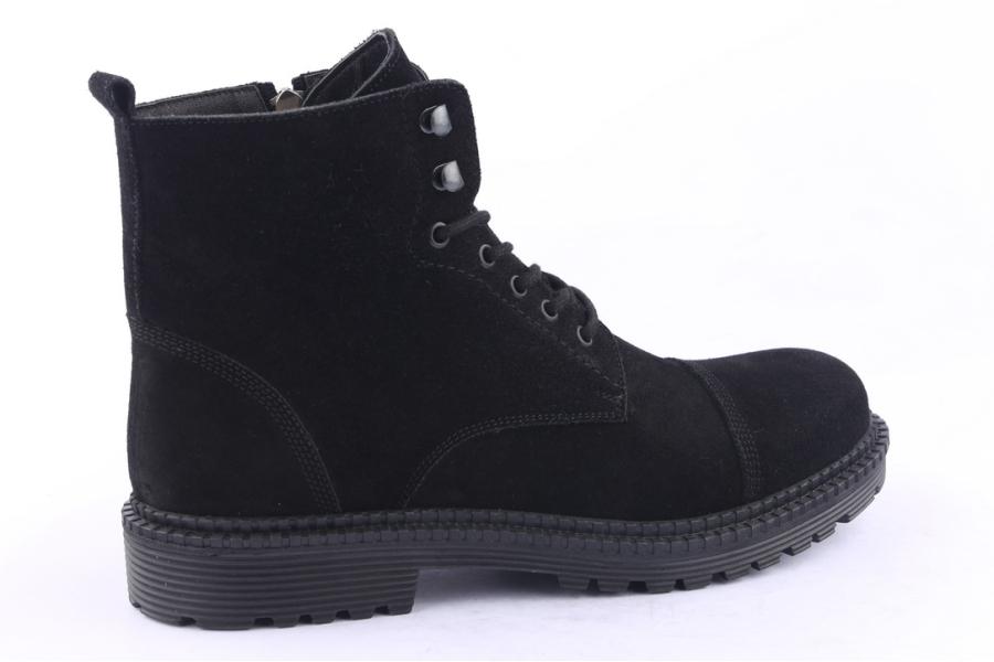 D.moro Shoes Men Suede Leather Ankle Boots For Winter: M018 Black (Wholesale)