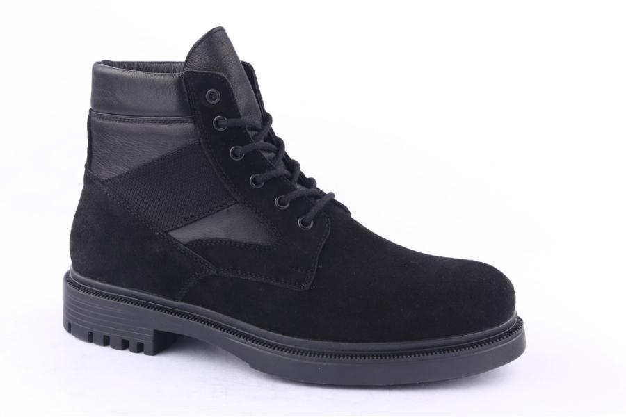 D.moro Shoes Men Suede Leather Ankle Boots For Winter: M020 Black (Wholesale)