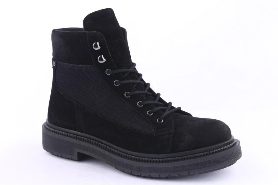 D.moro Shoes Men Suede Leather Ankle Boots For Winter: M023 Black (Wholesale)