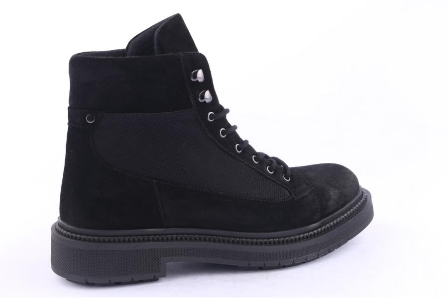 D.moro Shoes Men Suede Leather Ankle Boots For Winter: M023 Black (Wholesale)