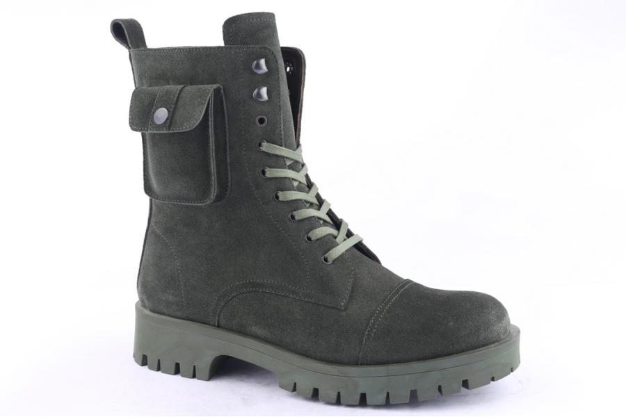 D.moro Shoes Men Suede Leather Ankle Boots For Winter: M027 Green (Wholesale)