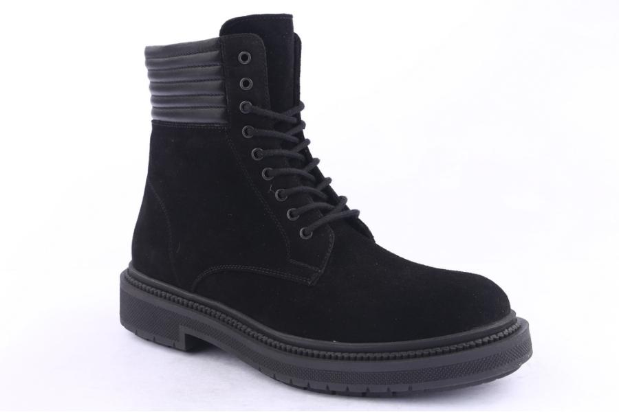 D.moro Shoes Men Suede Leather Ankle Boots For Winter: M034 Black (Wholesale)