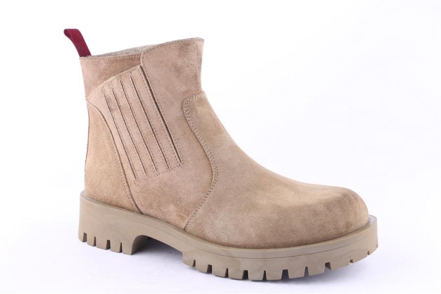 D.moro Shoes Men Suede Leather Ankle Boots For Winter: M04 Beige (Wholesale)