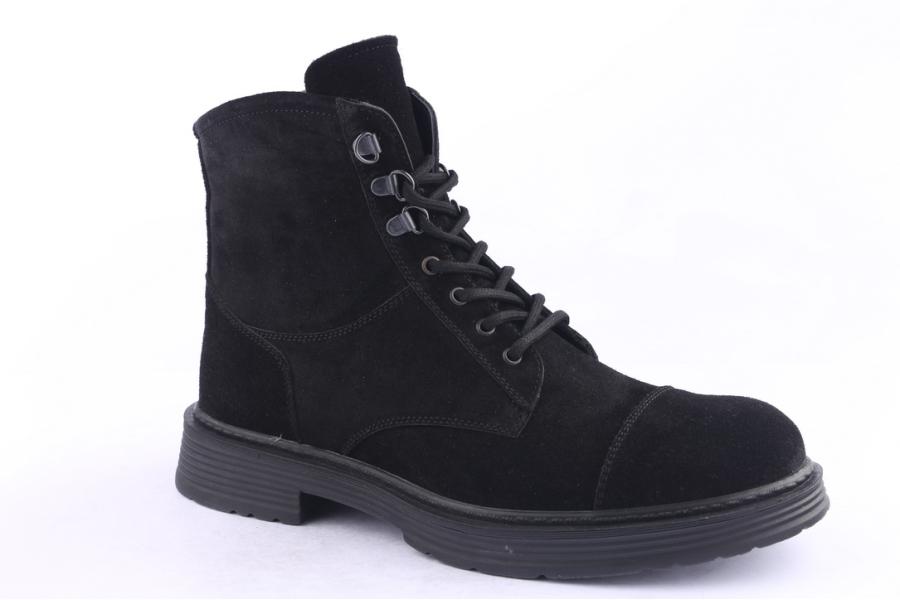 D.moro Shoes Men Suede Leather Ankle Boots For Winter: M041 Black (Wholesale)