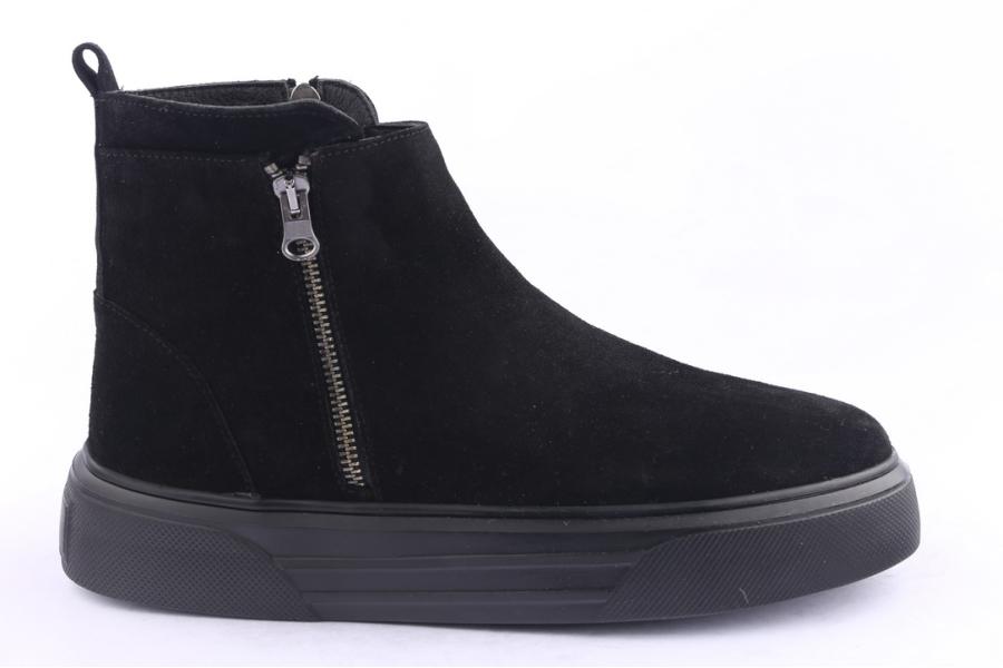 d.moro shoes Men Suede Leather Ankle Boots for Winter: M060 Black (Wholesale)