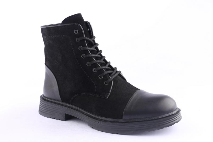 D.moro Shoes Men Suede Leather Ankle Boots For Winter: M073 Black (Wholesale)