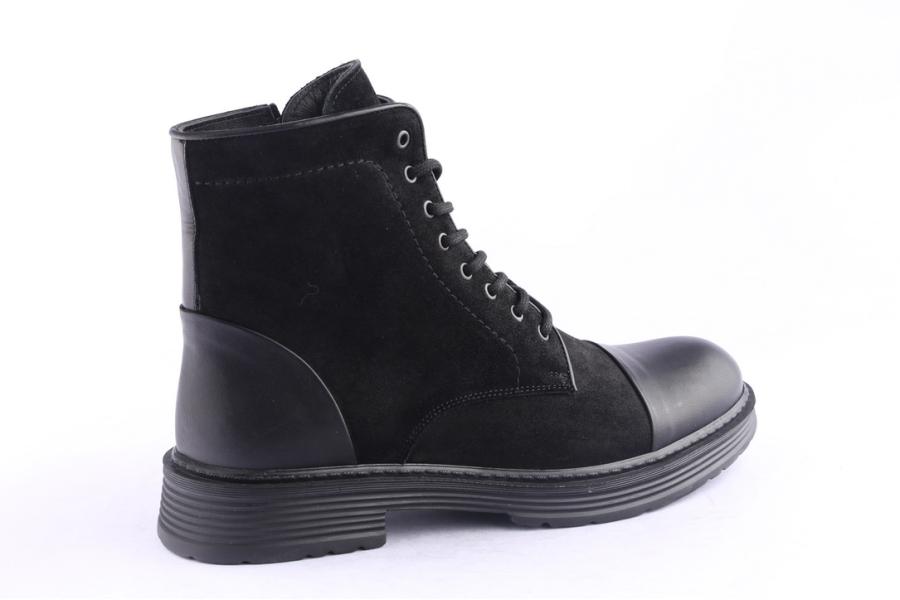 D.moro Shoes Men Suede Leather Ankle Boots For Winter: M073 Black (Wholesale)