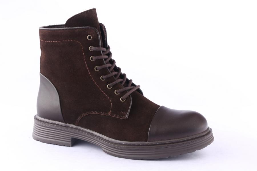 D.moro Shoes Men Suede Leather Ankle Boots For Winter: M073 Brown (Wholesale)