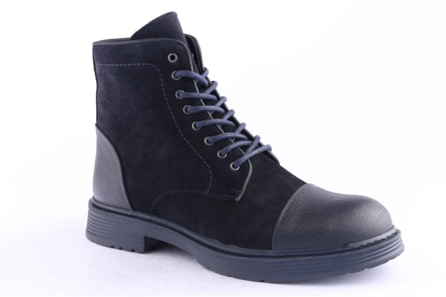 D.moro Shoes Men Suede Leather Ankle Boots For Winter: M073 Navy Blue (Wholesale)