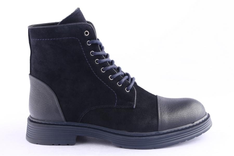 d.moro shoes Men Suede Leather Ankle Boots for Winter: M073 Navy Blue (Wholesale)
