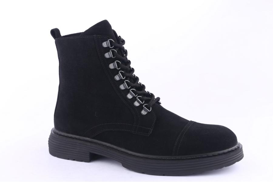D.moro Shoes Men Suede Leather Ankle Boots For Winter: M08 Black (Wholesale)