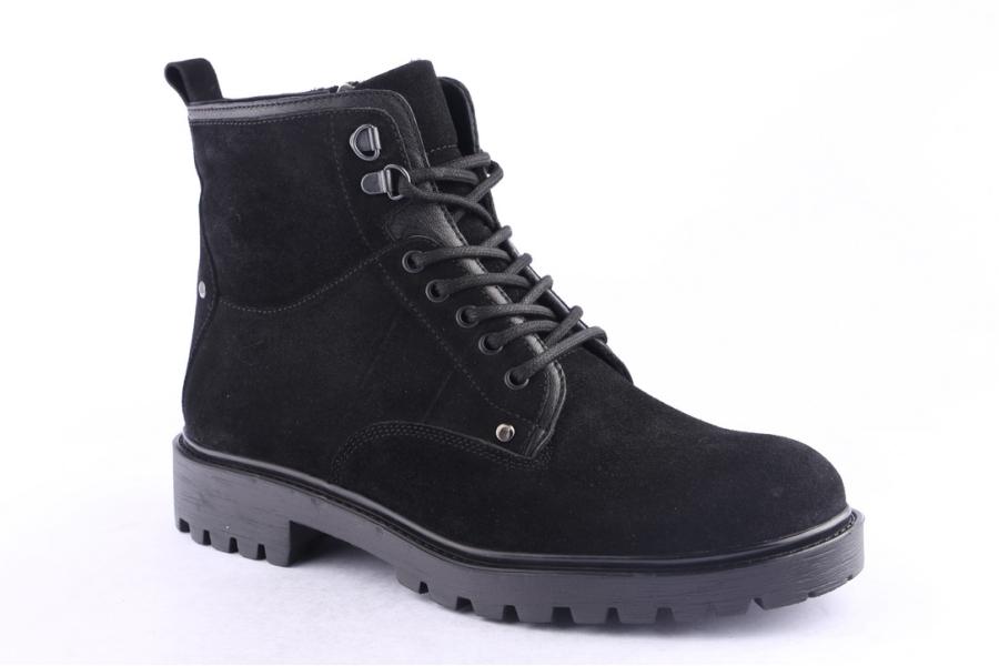 D.moro Shoes Men Suede Leather Ankle Boots For Winter: M085 Black (Wholesale)
