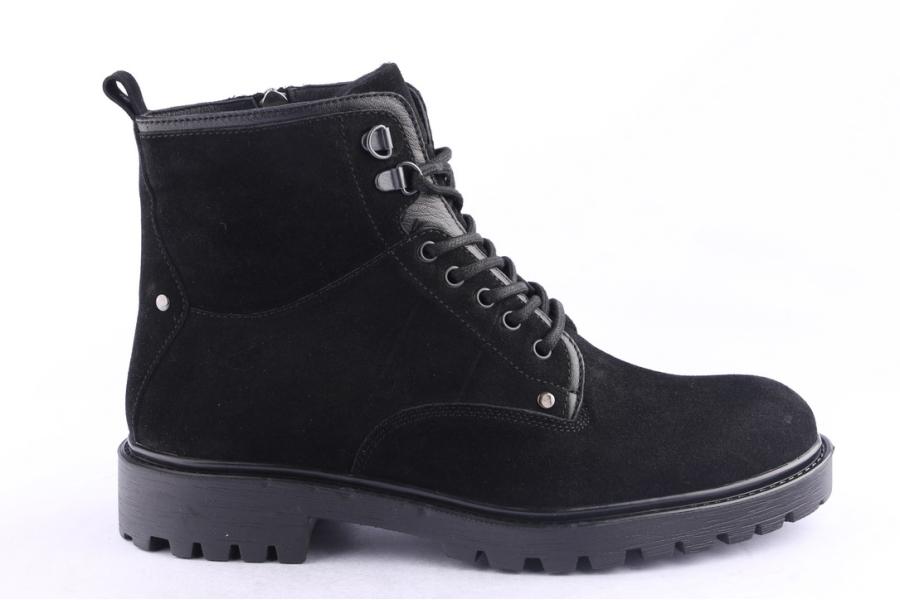 d.moro shoes Men Suede Leather Ankle Boots for Winter: M085 Black (Wholesale)