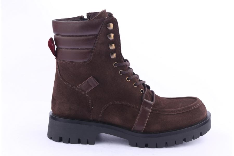 d.moro shoes Men Suede Leather Ankle Boots for Winter: M22 Brown (Wholesale)