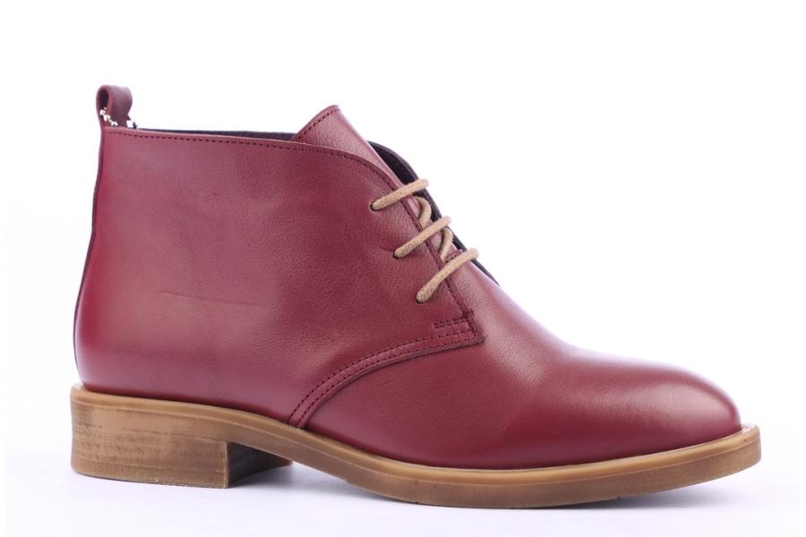 D.moro Shoes Women Leather Ankle Boots For Winter: 211 Burgundy (Wholesale)
