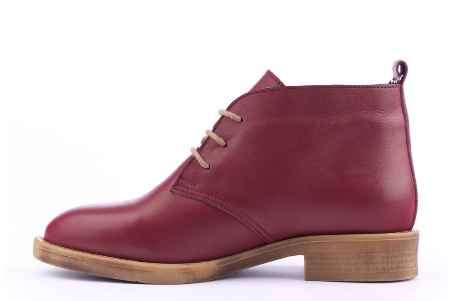 D.moro Shoes Women Leather Ankle Boots For Winter: 211 Burgundy (Wholesale)