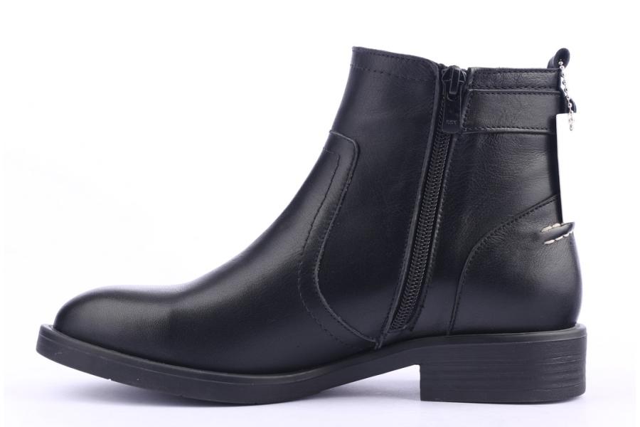 D.moro Shoes Women Leather Ankle Boots For Winter: 215 Black (Wholesale)
