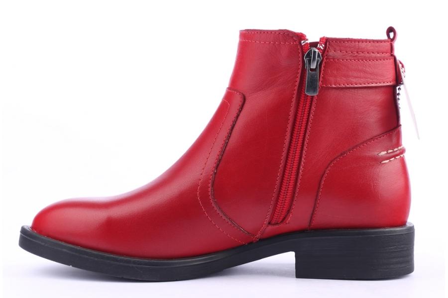 D.moro Shoes Women Leather Ankle Boots For Winter: 215 Red (Wholesale)