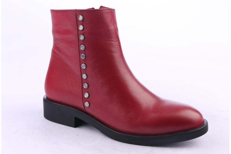 D.moro Shoes Women Leather Ankle Boots For Winter: 218 Burgundy (Wholesale)