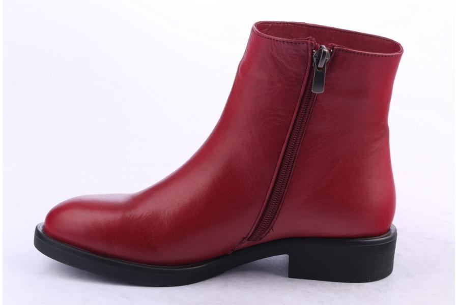 D.moro Shoes Women Leather Ankle Boots For Winter: 218 Burgundy (Wholesale)