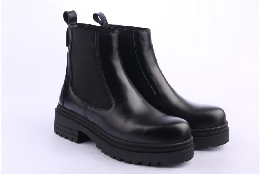 D.moro Shoes Women Leather Ankle Boots For Winter: 252B Black (Wholesale)
