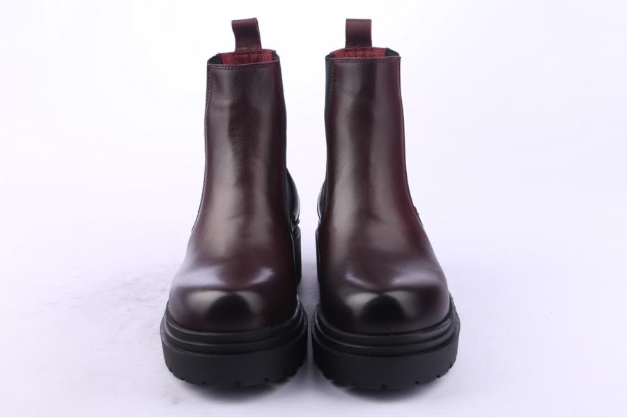 D.moro Shoes Women Leather Ankle Boots For Winter: 252B Burgundy (Wholesale)