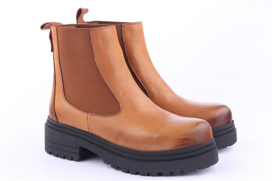 D.moro Shoes Women Leather Ankle Boots For Winter: 252B Tan (Wholesale)