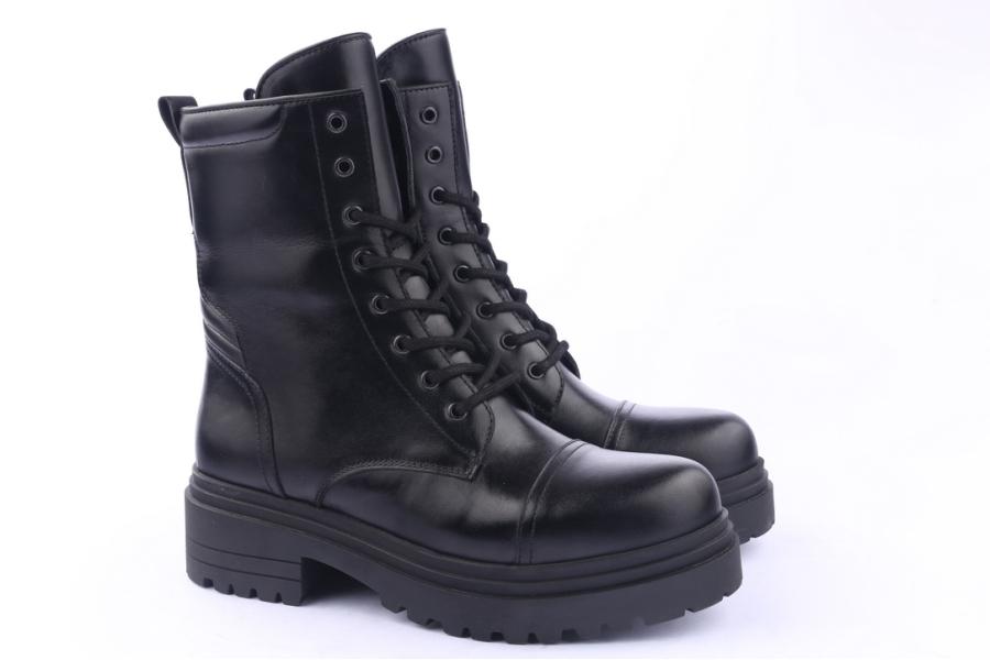 D.moro Shoes Women Leather Ankle Boots For Winter: 252F Black (Wholesale)